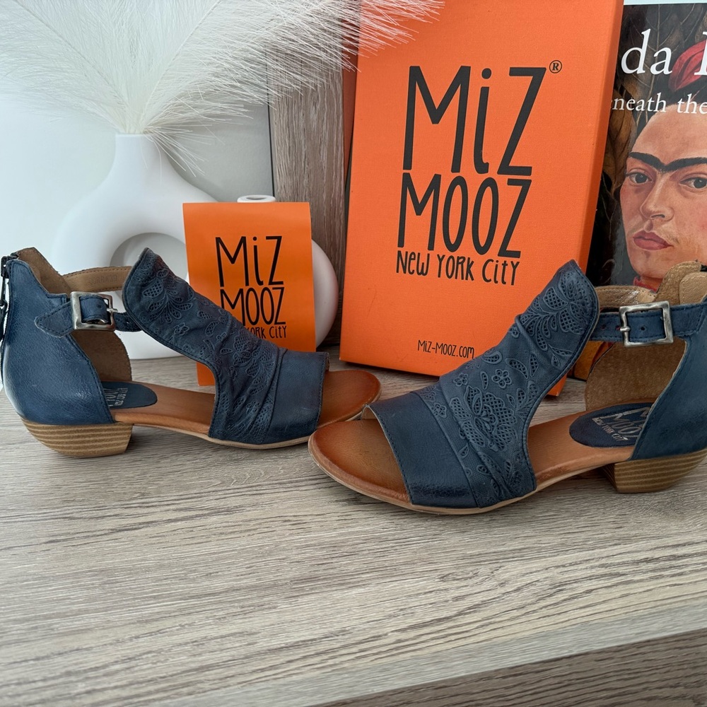 Miz Mooz Black Strappy Sandals with Ankle Strap